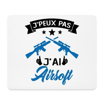 Je Peux Pas J'ai Airsoft Humour Cadeau - Tapis de souris (format paysage) - blanc - Devant