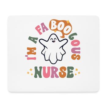 Faboolous Nurse Halloween RN Vintage Retro Ghost - Mouse Pad (horizontal) - white - Front