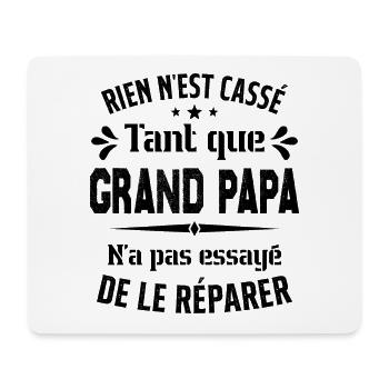 Rien n'est cassé tant que Grand Papa le réparer - Tapis de souris (format paysage) - blanc - Devant