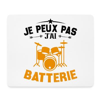 je peux pas j'ai batterie - Tapis de souris (format paysage) - blanc - Devant