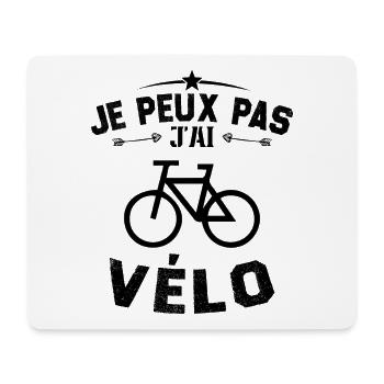 Je Peux Pas J'ai Vélo Cadeau Cycliste - Tapis de souris (format paysage) - blanc - Devant