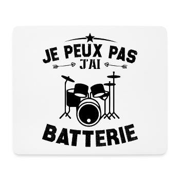 je peux pas j'ai batterie - Tapis de souris (format paysage) - blanc - Devant