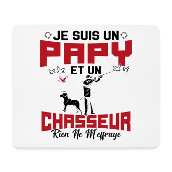 Papy et Chasseur Humour Cadeau - Tapis de souris (format paysage) - blanc - Devant