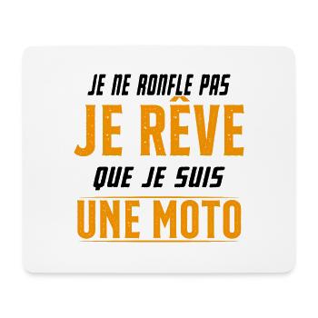 Je ne ronfle pas je rêve de moto ma passion - Tapis de souris (format paysage) - blanc - Devant