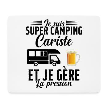 Super Camping Cariste et Je Gère la Pression - Tapis de souris (format paysage) - blanc - Devant