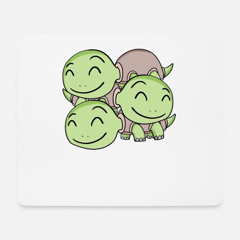 Niedliche Schildkröten - Schildkröte - Mousepad (Querformat) - Weiß