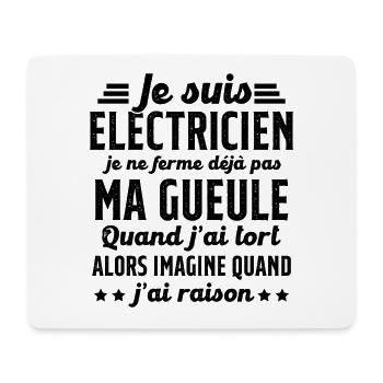 Electricien humour qui ne ferme pas sa gueule - Tapis de souris (format paysage) - blanc - Devant