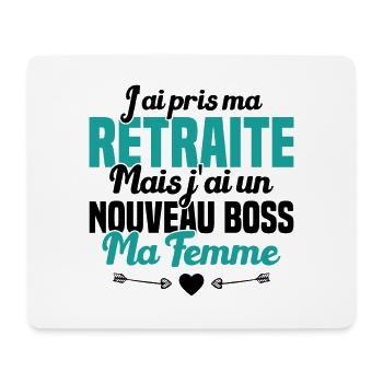Cadeau Retraite Nouveau Boss Ma Femme - Tapis de souris (format paysage) - blanc - Devant