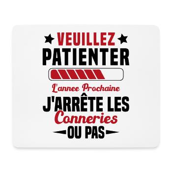 J'arrête les conneries humour - Tapis de souris (format paysage) - blanc - Devant