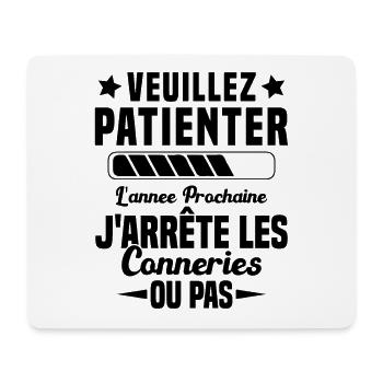 J'arrête les conneries humour - Tapis de souris (format paysage) - blanc - Devant