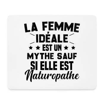 La femme idéale est un mythe sauf naturopathe - Tapis de souris (format paysage) - blanc - Devant