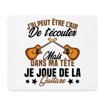 Je Joue De La Guitare Cadeau Humour Guitariste - Tapis de souris (format paysage) - blanc - Devant