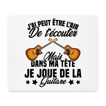 Je Joue De La Guitare Cadeau Humour Guitariste - Tapis de souris (format paysage) - blanc - Devant