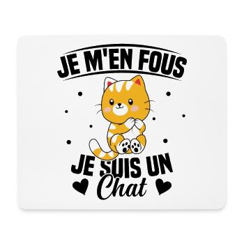 Je m'en fous Je suis un Chat Humour Chat Chaton - Tapis de souris (format paysage) - blanc - Devant