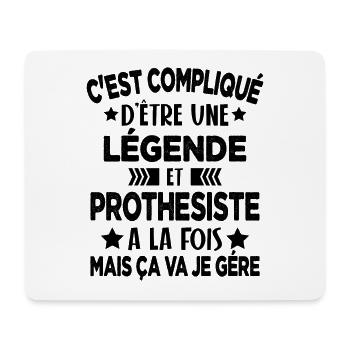 Légende et PROTHESISTE Cadeau Humour - Tapis de souris (format paysage) - blanc - Devant