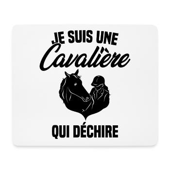 Je suis Une Cavalière Qui Déchire Chevaux Cadeau - Tapis de souris (format paysage) - blanc - Devant