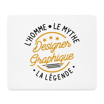 Designer Graphique L Homme Le Mythe La Légende - Tapis de souris (format paysage) - blanc - Devant