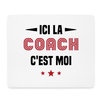 Ici La Coach C'est moi - Tapis de souris (format paysage) - blanc - Devant