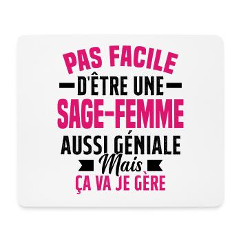 sage-femme et géniale mais ça va je gère - Tapis de souris (format paysage) - blanc - Devant
