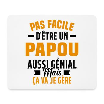 papou génial cadeau humour papou - Tapis de souris (format paysage) - blanc - Devant