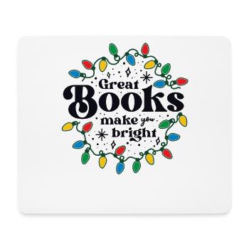 Les bons livres font de vous un brillant bibliothécaire de Noël - Tapis de souris (format paysage) - blanc - Devant