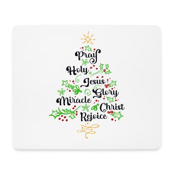 Christian Christmas Tree Family Church Jesus - Mouse Pad (horizontal) - white - Front