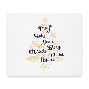 Christian Christmas Tree Family Holiday Church - Mouse Pad (horizontal) - white - Front
