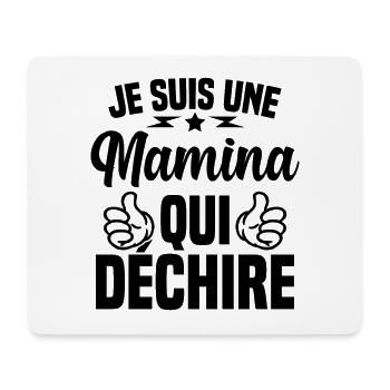 Cadeau Mamina Je suis une Mamina qui Déchire - Tapis de souris (format paysage) - blanc - Devant