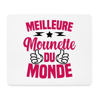 Fête des Mères Meilleure Mounette du Monde - Tapis de souris (format paysage) - blanc - Devant