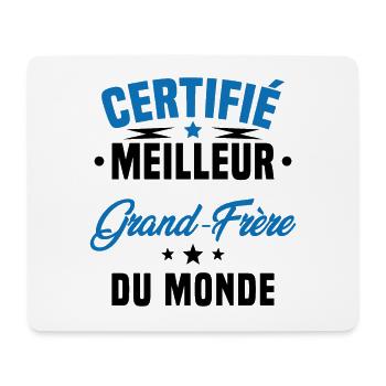 Certifié Meilleur Grand-frère Du Monde - Tapis de souris (format paysage) - blanc - Devant