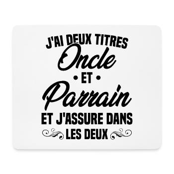 Oncle et Parrain Humour Cadeau - Tapis de souris (format paysage) - blanc - Devant