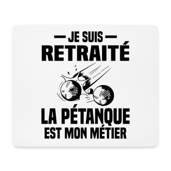 Retraité et bouliste Cadeau - Tapis de souris (format paysage) - blanc - Devant