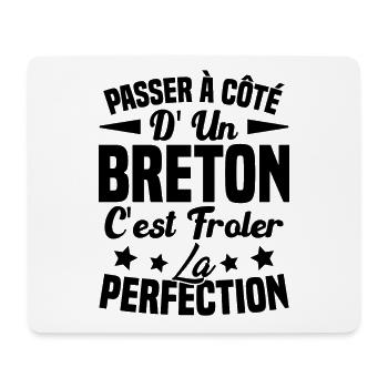 Breton Perfection - Cadeau Humour Breton - Tapis de souris (format paysage) - blanc - Devant