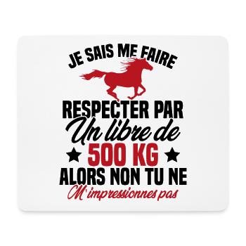 Cadeau Humour Cheval - Citation Cheval Cadeau - Tapis de souris (format paysage) - blanc - Devant