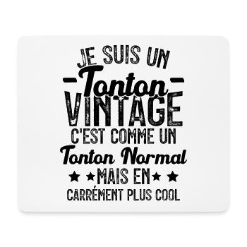 Tonton Vintage C'est Comme Tonton Normal Plus Cool - Tapis de souris (format paysage) - blanc - Devant