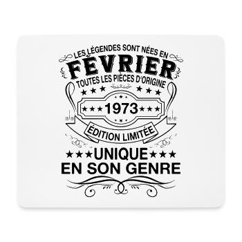 Les légendes sont nées en Fevrier 1973 Vintage - Tapis de souris (format paysage) - blanc - Devant