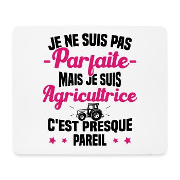 Pas parfaite mais je suis Agricultrice Femme Cool - Tapis de souris (format paysage) - blanc - Devant