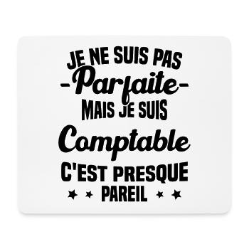 Pas parfaite mais je suis Comptable Humour Cadeau - Tapis de souris (format paysage) - blanc - Devant