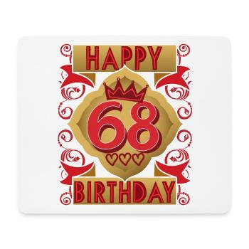 68e anniversaire 68 ans dicton, design vintage - Tapis de souris (format paysage) - blanc - Devant