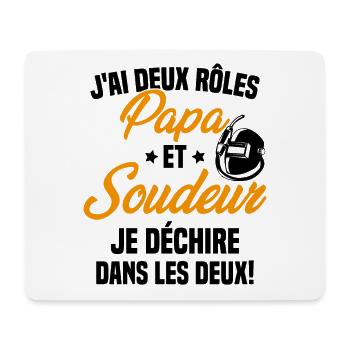 J'ai Deux Rôles Papa Et Soudeur Papa Soudeur - Tapis de souris (format paysage) - blanc - Devant