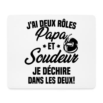 J'ai Deux Rôles Papa Et Soudeur Papa Soudeur - Tapis de souris (format paysage) - blanc - Devant