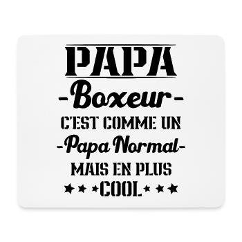 Papa Boxeur Humour Coach Cadeau - Tapis de souris (format paysage) - blanc - Devant