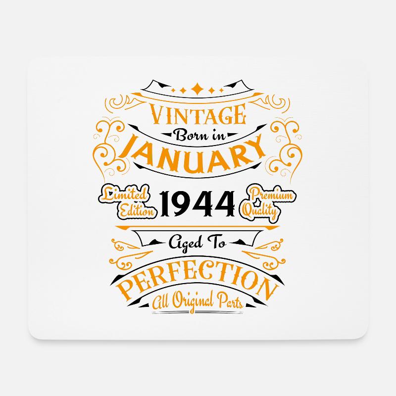 Jahrgang Januar 1944 Geburtstagsgeschenk - Mousepad (Querformat) - Weiß