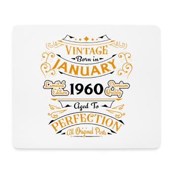 Vintage Born in January 1960 Gift from anniversair - Mouse Pad (horizontal) - white - Front