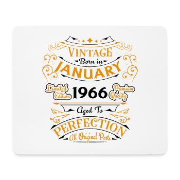 Vintage Born in January 1966 Gift from anniversair - Mouse Pad (horizontal) - white - Front