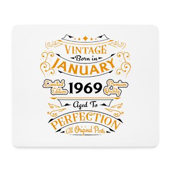 Vintage Nées En Janvier 1969 Cadeau D'anniversaire - Tapis de souris (format paysage) - blanc - Devant