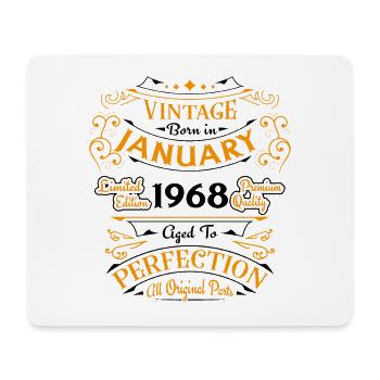 Vintage Nées En Janvier 1968 Cadeau D'anniversaire - Tapis de souris (format paysage) - blanc - Devant