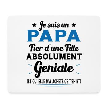 Je suis un papa fier d'une fille Cadeau pour papa - Tapis de souris (format paysage) - blanc - Devant
