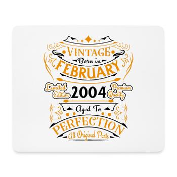 Vintage Nées En Février 2004 Cadeau D'anniversaire - Tapis de souris (format paysage) - blanc - Devant