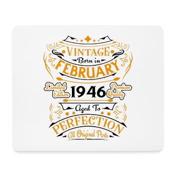 Vintage Nées En Février 1946 Cadeau D'anniversaire - Tapis de souris (format paysage) - blanc - Devant
